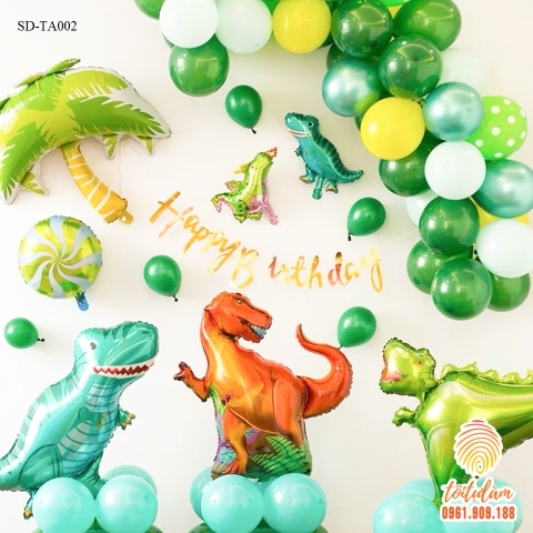 SET BÓNG TRANG TRÍ SINH NHẬT BÉ TRAI CHỦ ĐỀ KHỦNG LONG SD-TA002