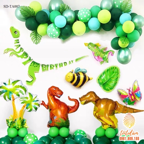SET BÓNG TRANG TRÍ SINH NHẬT BÉ TRAI CHỦ ĐỀ KHỦNG LONG SD-TA007