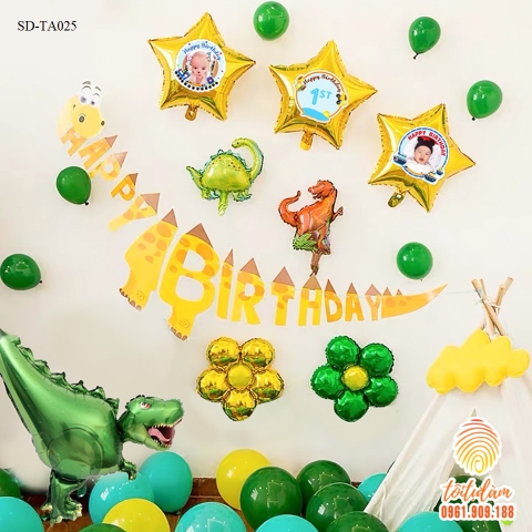 SET BÓNG TRANG TRÍ SINH NHẬT BÉ TRAI CHỦ ĐỀ KHỦNG LONG SD-TA025