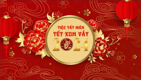 Phông treo tết - phông trang trí tất niên M001 TỎN ĐỎ - Thiết kế theo yêu cầu