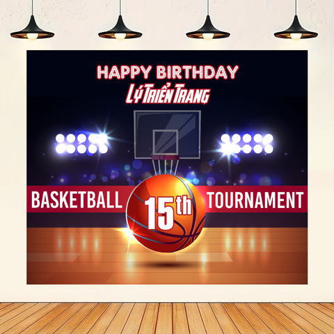 Phông sinh nhật chủ đề bóng rổ
