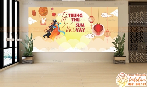 Phông treo Trung Thu - phông trang trí treo tường - Thiết kế theo yêu cầu M2
