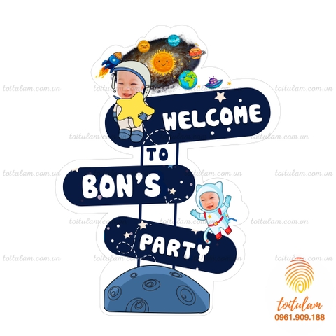 Cây welcome sinh nhật chủ đề phi hành gia