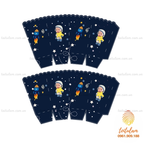 Hộp bỏng chủ đề phi hành gia (set 6)