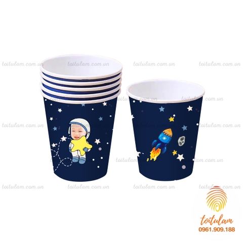 Combo 6 cốc giấy phi hành gia handmade