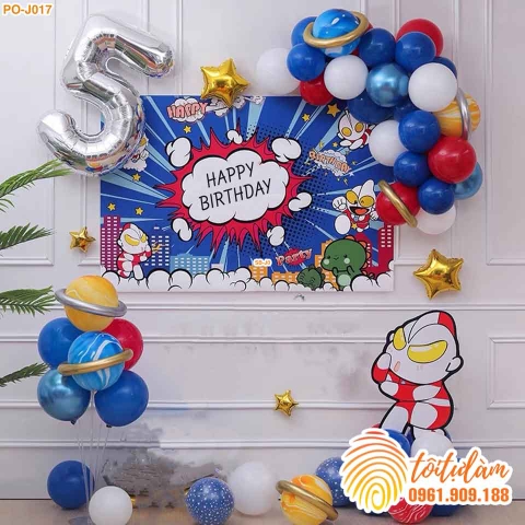 SET BÓNG TRANG TRÍ SINH NHẬT BÉ TRAI CHỦ ĐỀ SIÊU NHÂN, ANH HÙNG PO-J017