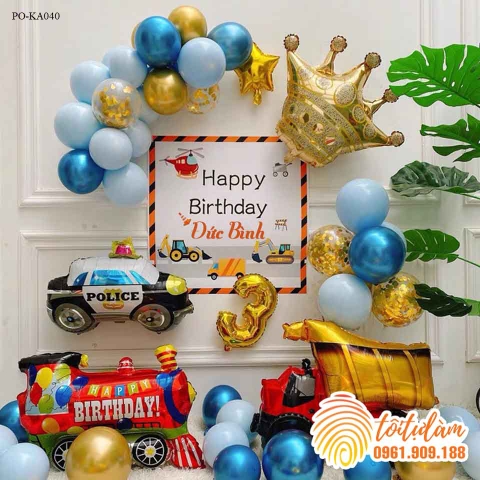 SET BÓNG SINH NHẬT - CHỦ ĐỀ Ô TÔ - MÁY BAY PO-KA040