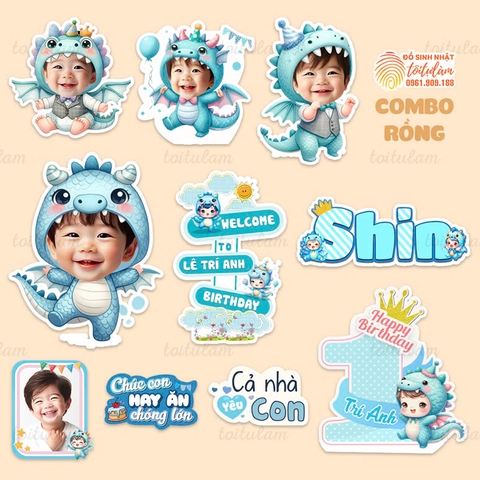 COMBO CHIBI SINH NHẬT CHO BÉ TUỔI RỒNG - RỒNG XANH CB-LX01