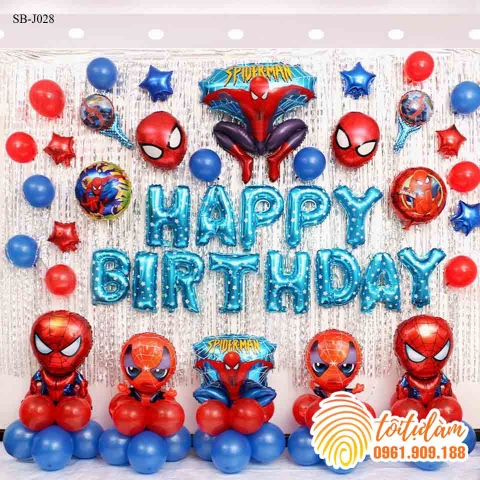 SET BÓNG TRANG TRÍ SINH NHẬT BÉ TRAI CHỦ ĐỀ SIÊU NHÂN, ANH HÙNG SB-J028