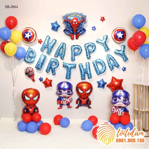 SET BÓNG TRANG TRÍ SINH NHẬT BÉ TRAI CHỦ ĐỀ SIÊU NHÂN, ANH HÙNG SB-J064