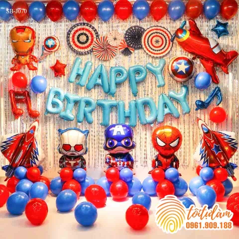 SET BÓNG TRANG TRÍ SINH NHẬT BÉ TRAI CHỦ ĐỀ SIÊU NHÂN, ANH HÙNG SB-J070