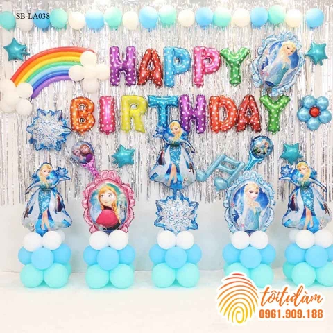 SET BÓNG TRANG TRÍ SINH NHẬT BÉ GÁI CHỦ ĐỀ CÔNG CHÚA SB-LA038