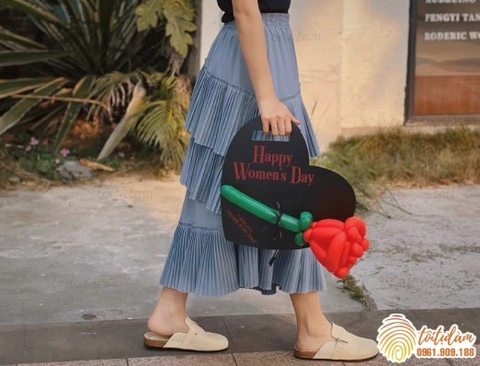 HOA BÓNG - QUÀ TẶNG NGÀY PHỤ NỮ VIỆT NAM - trái tim 40x40cm bồi fomex