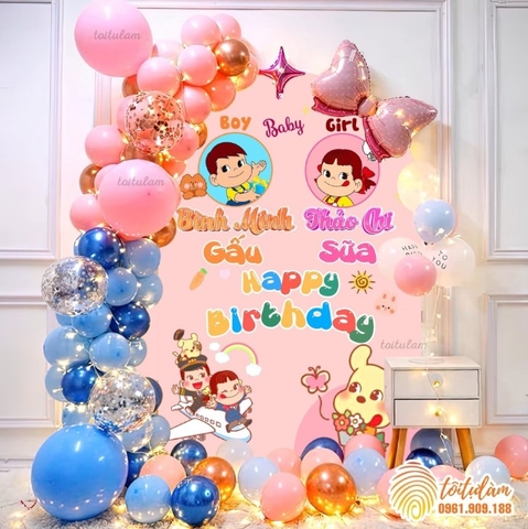 PHÔNG SINH NHẬT ĐÔI PO - DB002 CHO 2 BÉ