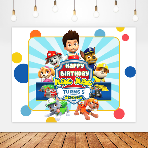 Phông sinh nhật chủ đề chó cứu hộ