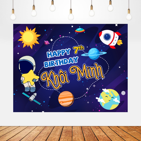 Phông sinh nhật chủ đề phi hành gia