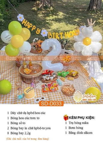 SET BÓNG TRANG TRÍ SINH NHẬT PHONG CÁCH HÀN QUỐC SD-D033