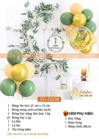 SET BÓNG TRANG TRÍ SINH NHẬT PHONG CÁCH HÀN QUỐC SD-D038