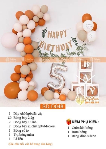 SET BÓNG TRANG TRÍ SINH NHẬT PHONG CÁCH HÀN QUỐC SD-D048