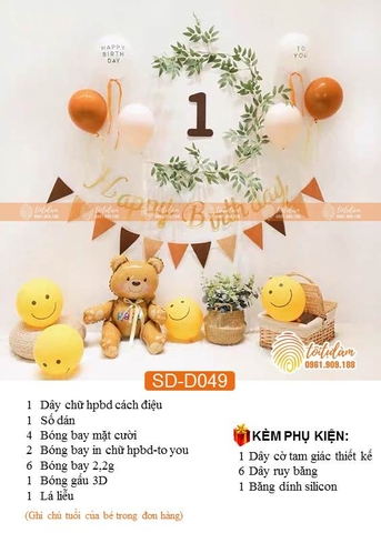 SET BÓNG TRANG TRÍ SINH NHẬT PHONG CÁCH HÀN QUỐC SD-D049