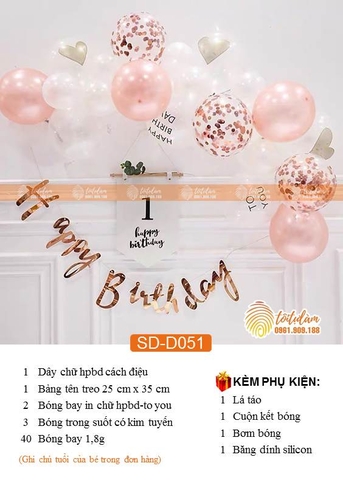 SET BÓNG TRANG TRÍ SINH NHẬT CHỦ ĐỀ HÀN QUỐC SD-D051