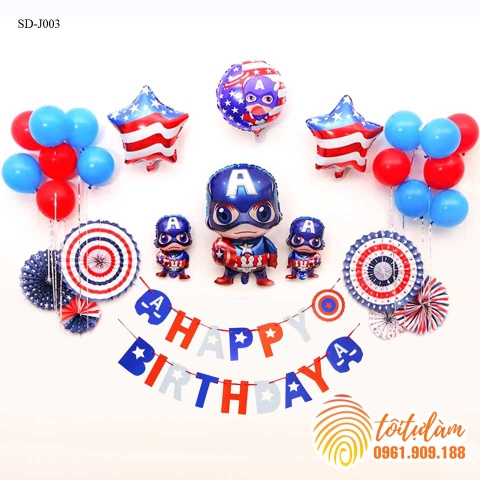 SET BÓNG TRANG TRÍ SINH NHẬT BÉ TRAI CHỦ ĐỀ SIÊU NHÂN, ANH HÙNG SD-J003