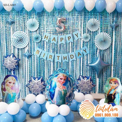 SET BÓNG TRANG TRÍ SINH NHẬT BÉ GÁI CHỦ ĐỀ CÔNG CHÚA SD-LA005