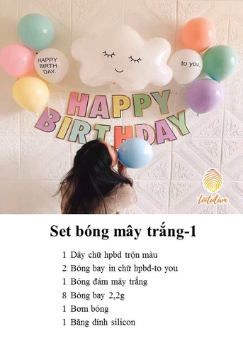 Set bóng mây trắng