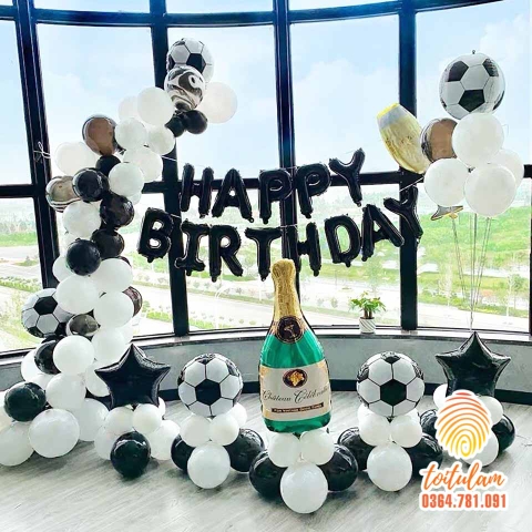 SET BÓNG TRANG TRÍ SINH NHẬT BÉ TRAI CHỦ ĐỀ BÓNG ĐÁ B.14L