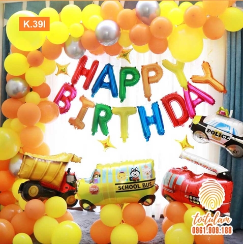 SET BÓNG SINH NHẬT - CHỦ ĐỀ Ô TÔ - MÁY BAY K.39I