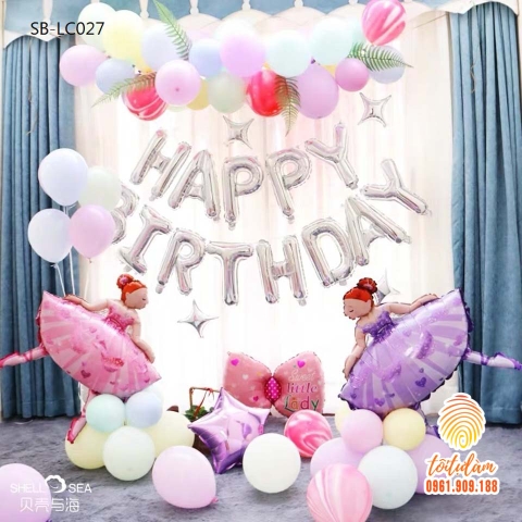 SET BÓNG TRANG TRÍ SINH NHẬT BÉ GÁI CHỦ ĐỀ CÔNG CHÚA	SB-LC027
