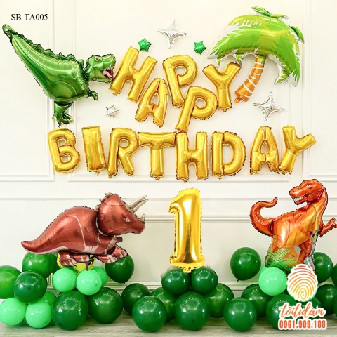 SET BÓNG TRANG TRÍ SINH NHẬT BÉ TRAI CHỦ ĐỀ KHỦNG LONG SB-TA005