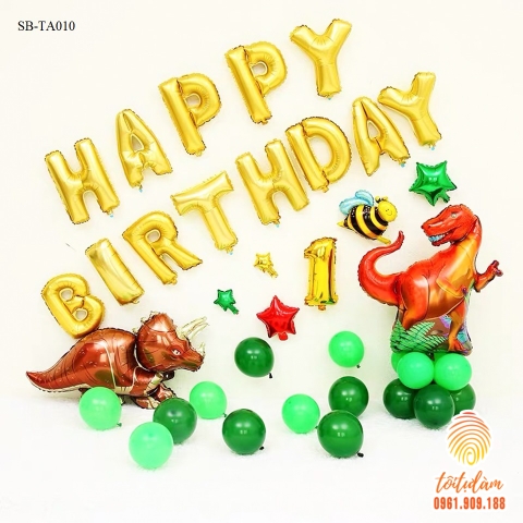 SET BÓNG TRANG TRÍ SINH NHẬT BÉ TRAI CHỦ ĐỀ KHỦNG LONG SB-TA010