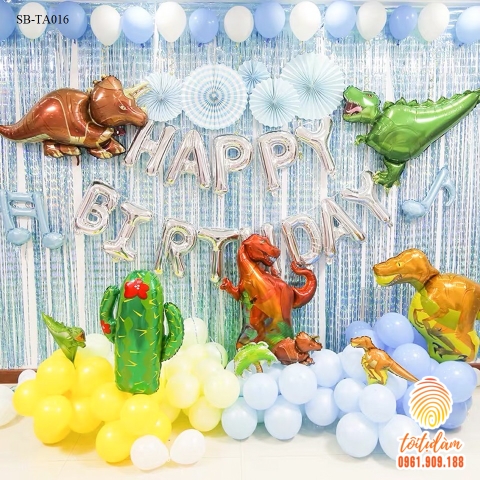SET BÓNG TRANG TRÍ SINH NHẬT BÉ TRAI CHỦ ĐỀ KHỦNG LONG SB-TA016