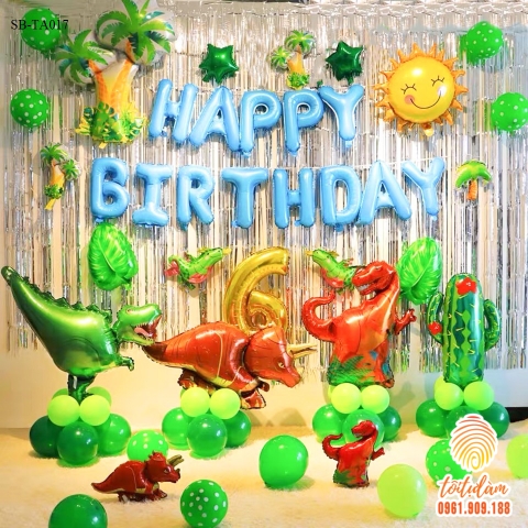 SET BÓNG TRANG TRÍ SINH NHẬT BÉ TRAI CHỦ ĐỀ KHỦNG LONG SB-TA017