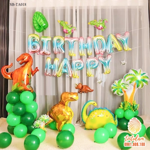 SET BÓNG TRANG TRÍ SINH NHẬT BÉ TRAI CHỦ ĐỀ KHỦNG LONG SB-TA018