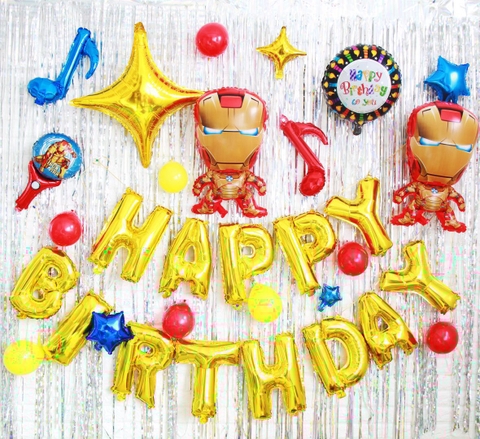 SET BÓNG TRANG TRÍ SINH NHẬT BÉ TRAI CHỦ ĐỀ SIÊU NHÂN, ANH HÙNG J.32T