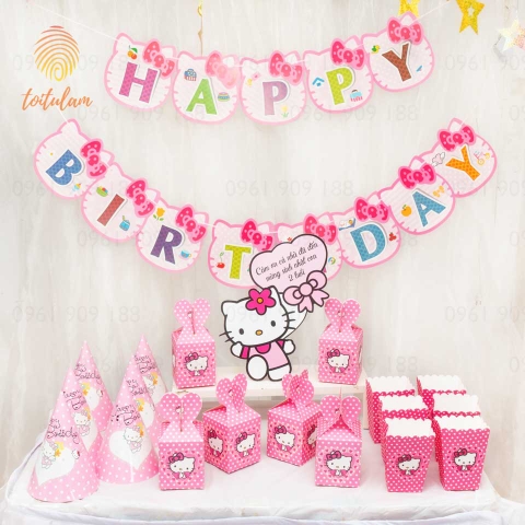 Set bàn TK5 Hello Kitty Hồng