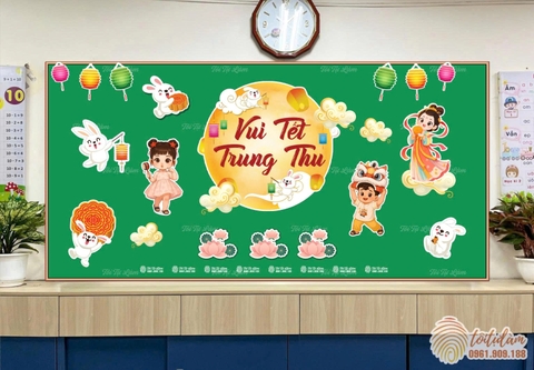 SET TRANG TRÍ TRUNG THU TRÊN BẢNG LỚP HỌC BLTT3