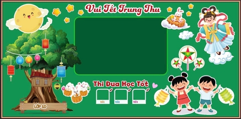 SET TRANG TRÍ TRUNG THU TRÊN BẢNG LỚP HỌC BLTT6