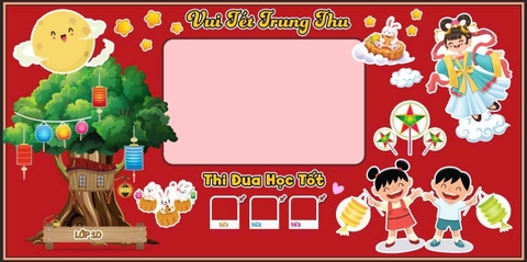 SET TRANG TRÍ TRUNG THU TRÊN BẢNG LỚP HỌC BLTT5