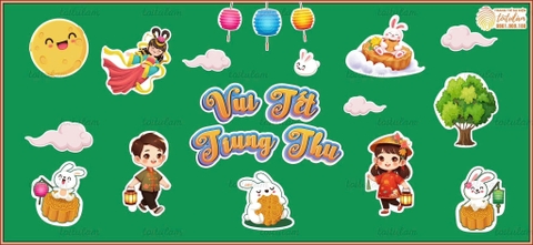 SET TRANG TRÍ TRUNG THU TRÊN BẢNG LỚP HỌC BLTT4