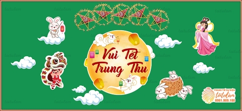 SET TRANG TRÍ TRUNG THU TRÊN BẢNG LỚP HỌC BLTT1