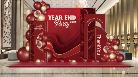 TRANG TRÍ YEAR END PARTY TONE ĐỎ