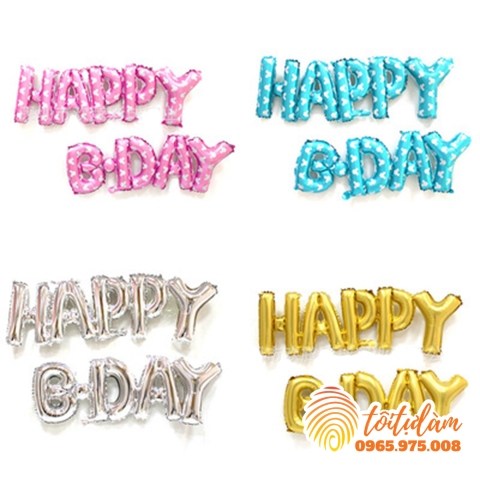 Set bóng chữ Happy B-Day