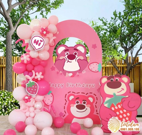 TRANG TRÍ SINH NHẬT TRỌN GÓI CHO BÉ YÊU - CHỦ ĐỀ GẤU DÂU TÂY - TT054