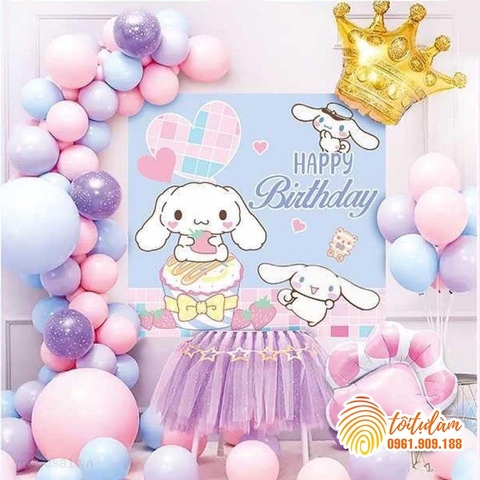 KUROMI - SET BÓNG SINH NHẬT CHO BÉ GÁI KÈM PHÔNG PO-KC011