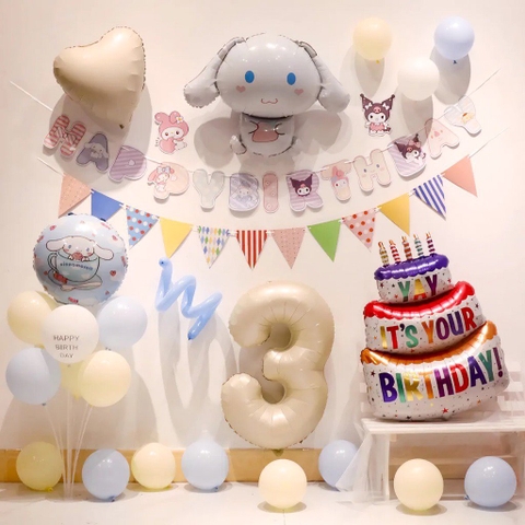 KUROMI - SET BÓNG SINH NHẬT CHO BÉ GÁI KÈM BÓNG CHỮ SD-KC014