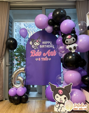 KUROMI - SET BÓNG SINH NHẬT CHO BÉ GÁI KÈM PHÔNG PO-KC021