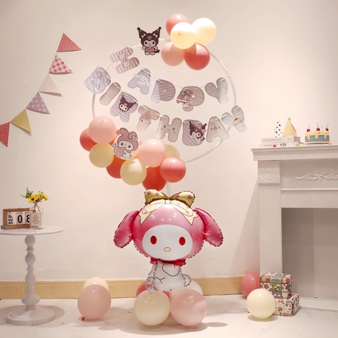 KUROMI - SET BÓNG SINH NHẬT CHO BÉ GÁI KÈM TRỤ TRÒN TT-KC018